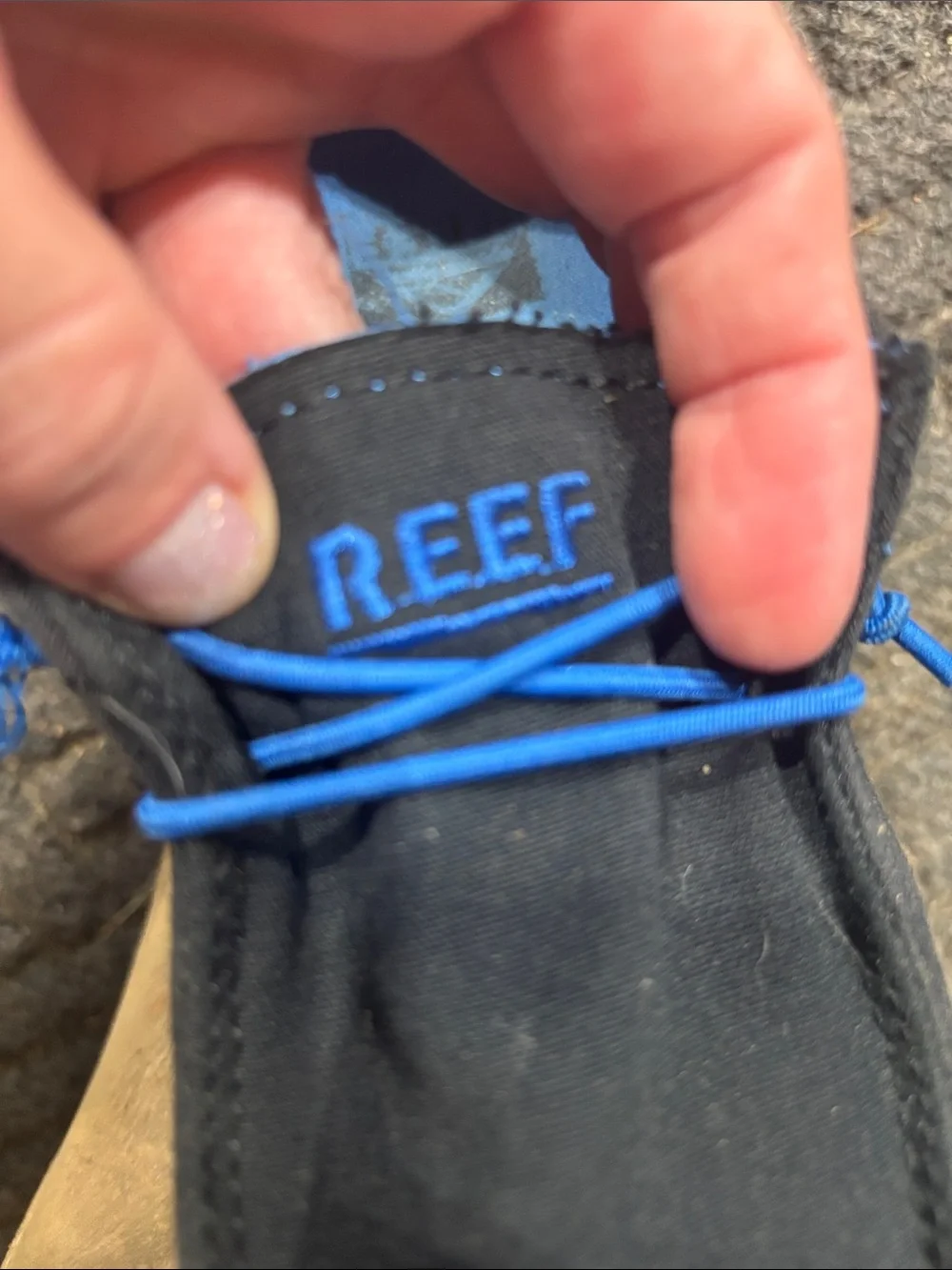 Reef Kids Black Slip-On Sneakers with Blue Lining